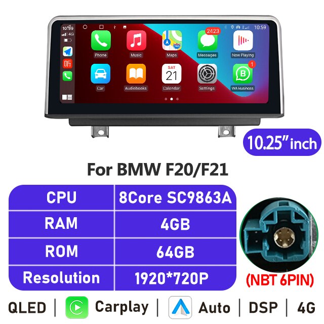 Eunavi 10.25''/12.3'' Android Car Radio Stereo For BMW F30 F20 F21 F31 F32 F33 F34 F36 NBT System Multimedia Player CarPlay GPS