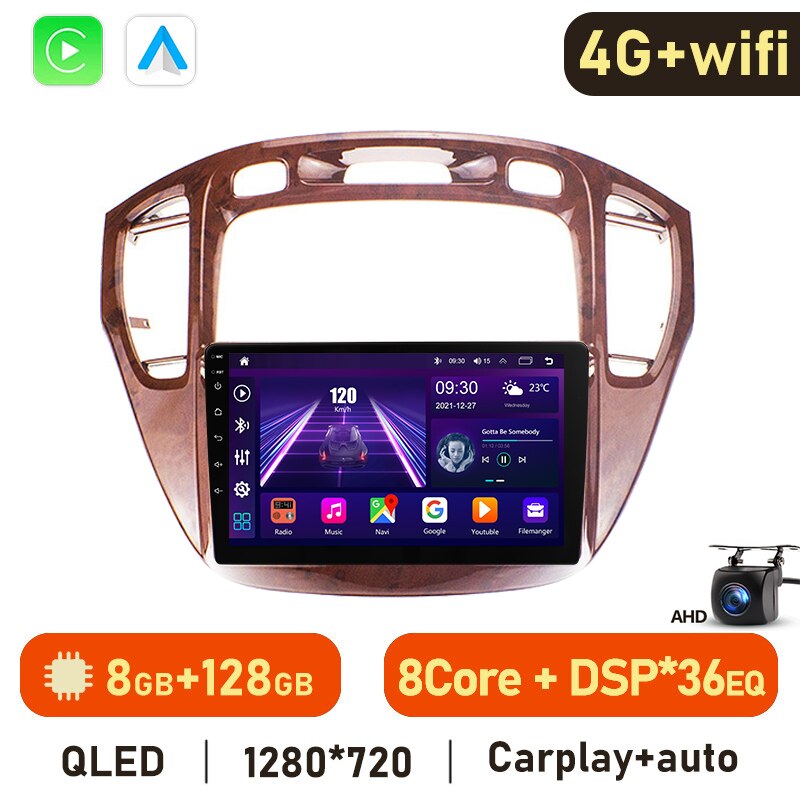 Eunavi 4G 2DIN Android Auto Radio GPS For Toyota Highlander 1 XU20 Kluger 2001-2007 Car Multimedia Video Player Carplay 2 Din