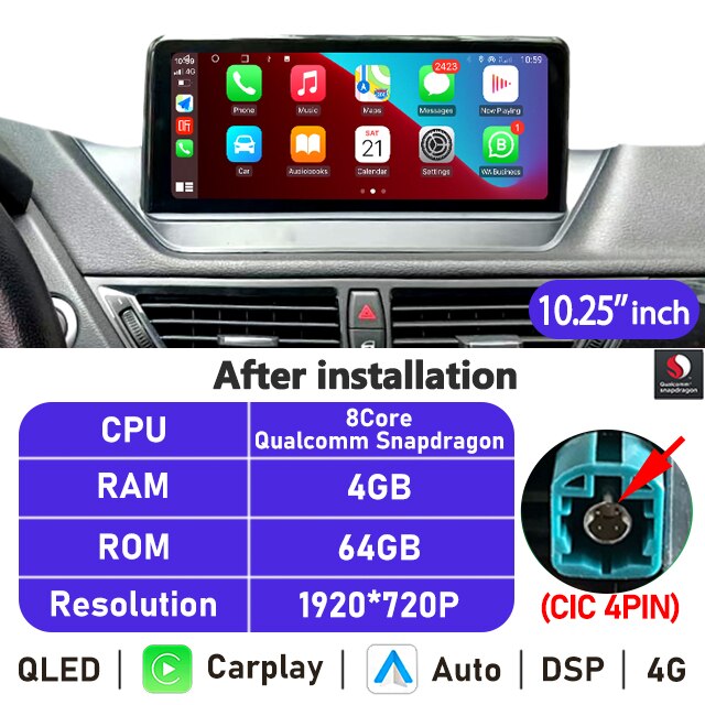 Eunavi 10.25''/12.3'' Android Auto Radio For BMW X1 E84 2009 2010 2011-2015 Car Multimedia Player Navigation GPS Carplay No DVD