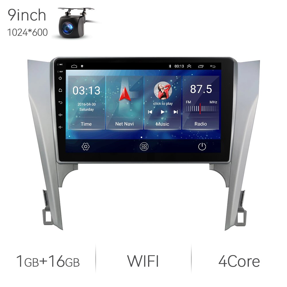 Eunavi 7862 8Core 2K 13.1inch 2din Android Radio For Toyota Camry 7 XV 50 55 2014 - 2017 Car Multimedia Video Player GPS Stereo