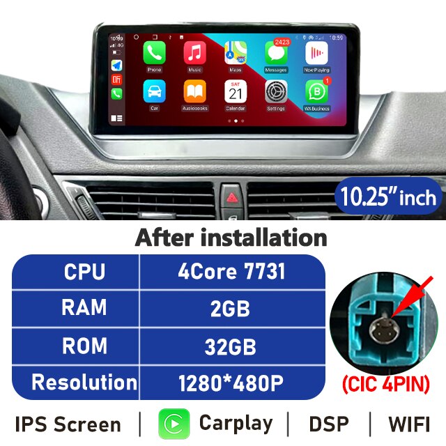 Eunavi 10.25''/12.3'' Android Auto Radio For BMW X1 E84 2009 2010 2011-2015 Car Multimedia Player Navigation GPS Carplay No DVD