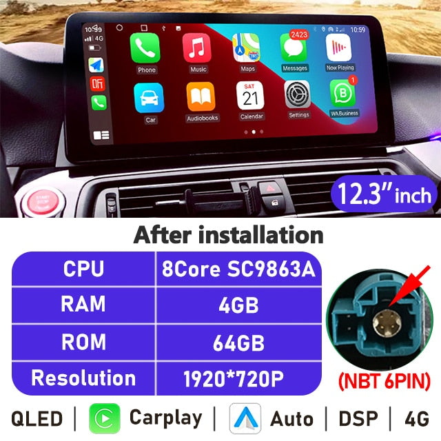 Eunavi 10.25''/12.3'' Android Car Radio Stereo For BMW 5 Series F10 F11 2010-2016 CIC NBT System Multimedia Player CarPlay GPS