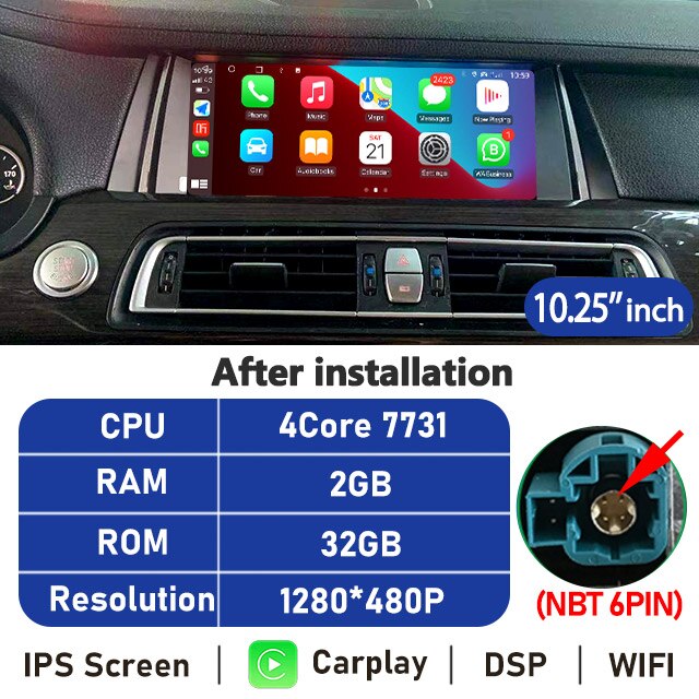 Eunavi 10.25''/12.3'' Android Car Radio GPS For BMW 7 Series F01 F02 2009-2015 CIC NBT Multimedia Player CarPlay Autoradio 4G