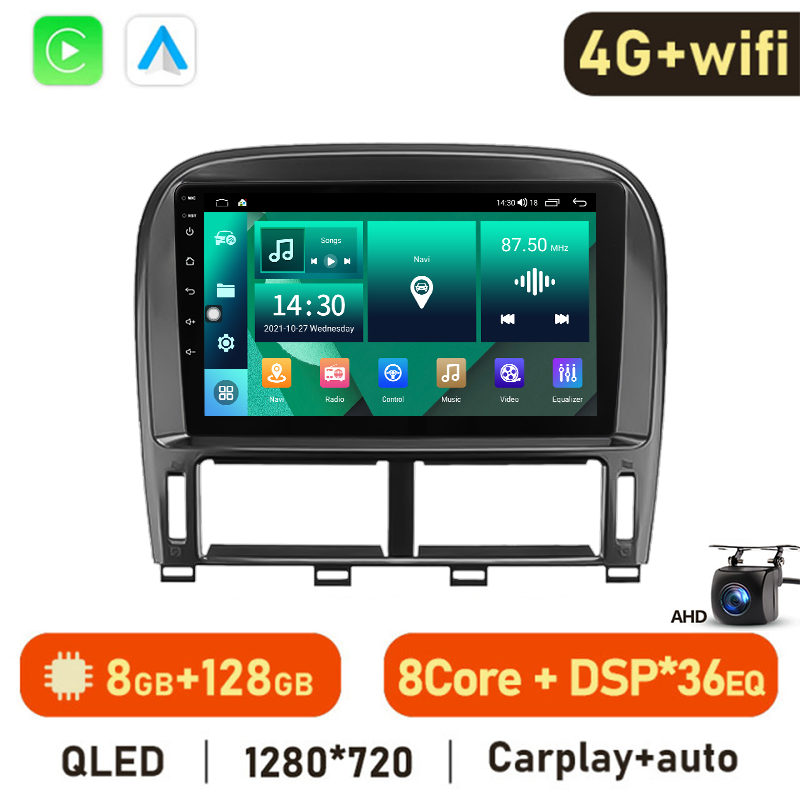 Eunavi Android 11 7862c Car Radio DSP Multimedia Player For Lexus Ls430 2001-2006 Autoradio Video QLED Screen GPS Navigation 4G