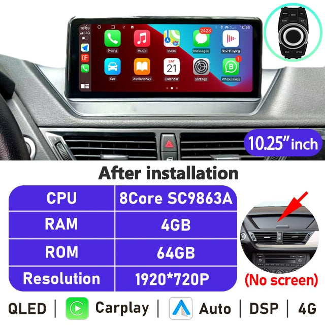 Eunavi 10.25''/12.3'' Android Auto Radio For BMW X1 E84 2009 2010 2011-2015 Car Multimedia Player Navigation GPS Carplay No DVD