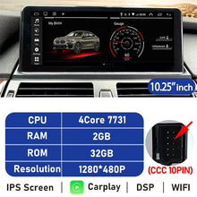 Załaduj zdjęcie do przeglądarki galerii, Eunavi 10.25&#39;&#39;/12.3&#39;&#39; Android Car Radio GPS For BMW X5 E70 X6 E71 (2007-2013) CCC CIC System Multimedia Stereo CarPlay Autoradio