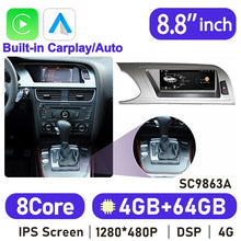 Load image into Gallery viewer, 8.8&quot; 8 Core Android 10 System Car Radio Stereo For Audi Q5 2009-2016 WIFI 4G 4+64GB Carplay BT Touch Screen GPS Navi Receiver