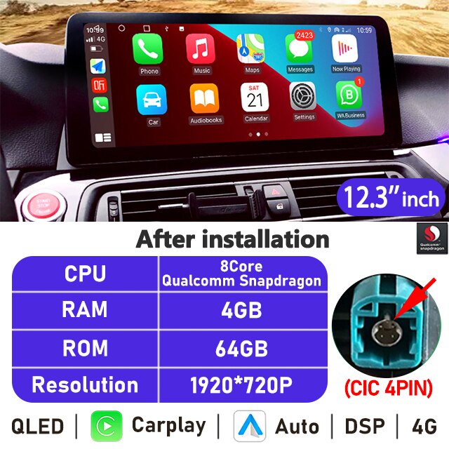 Eunavi 10.25''/12.3'' Android Car Radio Stereo For BMW 5 Series F10 F11 2010-2016 CIC NBT System Multimedia Player CarPlay GPS