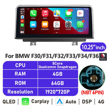 Załaduj zdjęcie do przeglądarki galerii, Eunavi 10.25&#39;&#39;/12.3&#39;&#39; Android Car Radio Stereo For BMW F30 F20 F21 F31 F32 F33 F34 F36 NBT System Multimedia Player CarPlay GPS