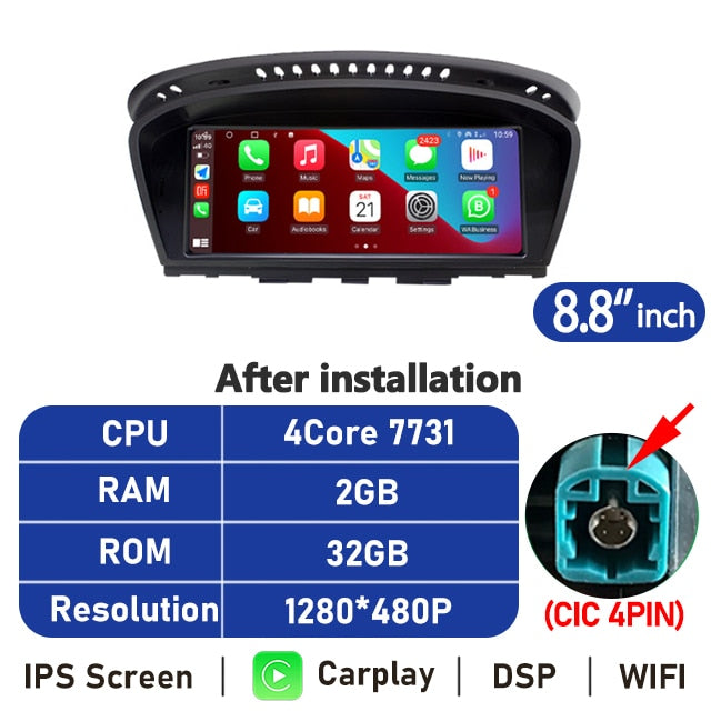 Eunavi 8.8'' IPS Android Car Radio For BMW 5 Series E60 E61 E63 E64 E90 E91 Multimedia Player Stereo CarPlay GPS Navigation 4G