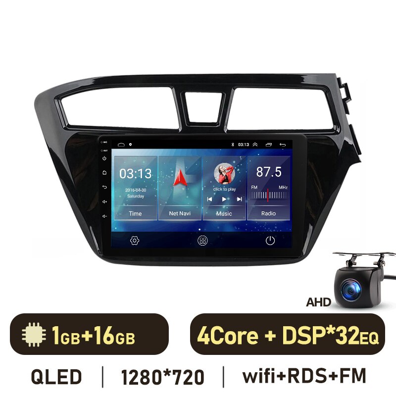 Eunavi Android 10 Car Radio For Hyundai I20 2015-2018 Navigation GPS Carplay Touchscreen Bluetooth DSP Multimedia WIFI 4G 2 Din