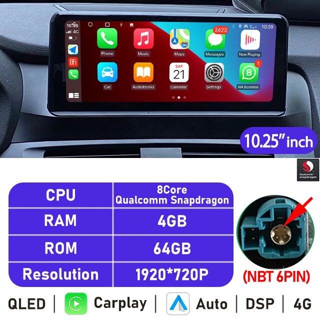 Eunavi 10.25''/12.3'' Android 10 Car Radio Stereo For BMW X3 F25 X4 F26 CIC NBT System Multimedia Video Player CarPlay GPS USB