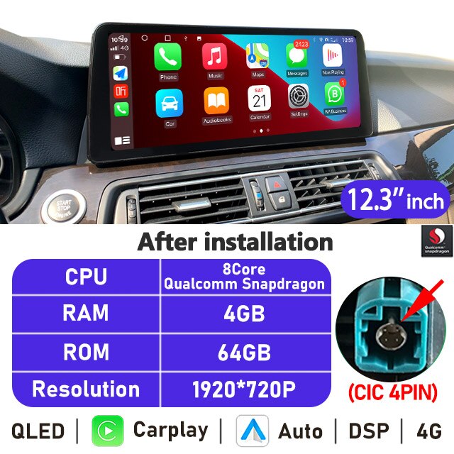 Eunavi 10.25''/12.3'' Android Car Radio GPS For BMW 7 Series F01 F02 2009-2015 CIC NBT Multimedia Player CarPlay Autoradio 4G