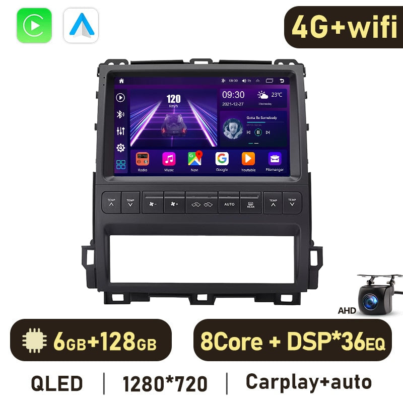 Eunavi Android 11 Car Radio DSP Multimedia Player For LEXUS GX470 2002-2009 Autoradio Video QLED Screen GPS Navigation Carplay