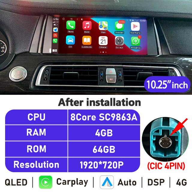 Eunavi 10.25''/12.3'' Android Car Radio GPS For BMW 7 Series F01 F02 2009-2015 CIC NBT Multimedia Player CarPlay Autoradio 4G