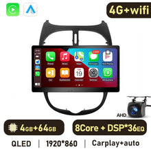 Load image into Gallery viewer, Eunavi 4G Carplay 2 Din Android Auto Radio For Peugeot 206 206CC 206SW 2000-2008 Car Multimedia Video Player GPS Stereo 2din