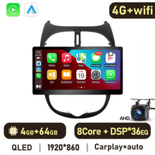 Załaduj zdjęcie do przeglądarki galerii, Eunavi 4G Carplay 2 Din Android Auto Radio For Peugeot 206 206CC 206SW 2000-2008 Car Multimedia Video Player GPS Stereo 2din