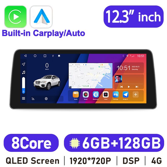 Eunavi 12.3'' Screen Android Auto Radio GPS For Honda Spirior Accord 8 2009-2013 Car Multimedia Player 4G Carplay Stereo Video