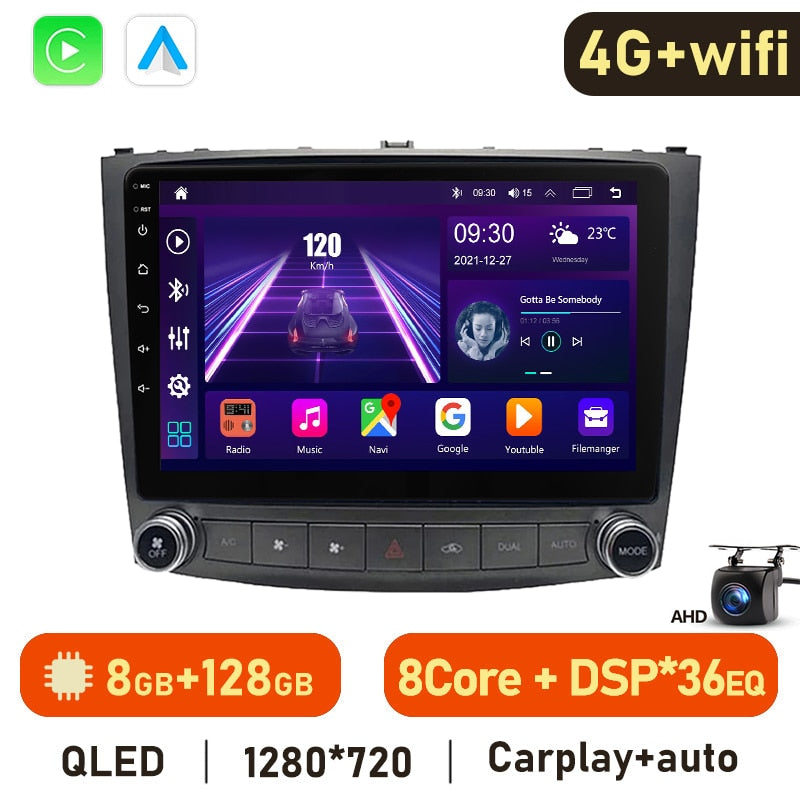 Eunavi 4G 2DIN Android Auto Radio GPS For Lexus IS250 300 2006-2012 Car Multimedia Video Player Carplay 2 Din