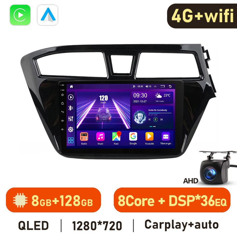 Eunavi 2DIN Android 10 Car Multimedia Player For Hyundai I20 2015 2016 2017 2018 Car Radio Stereo GPS Navigation 2 Din NO DVD