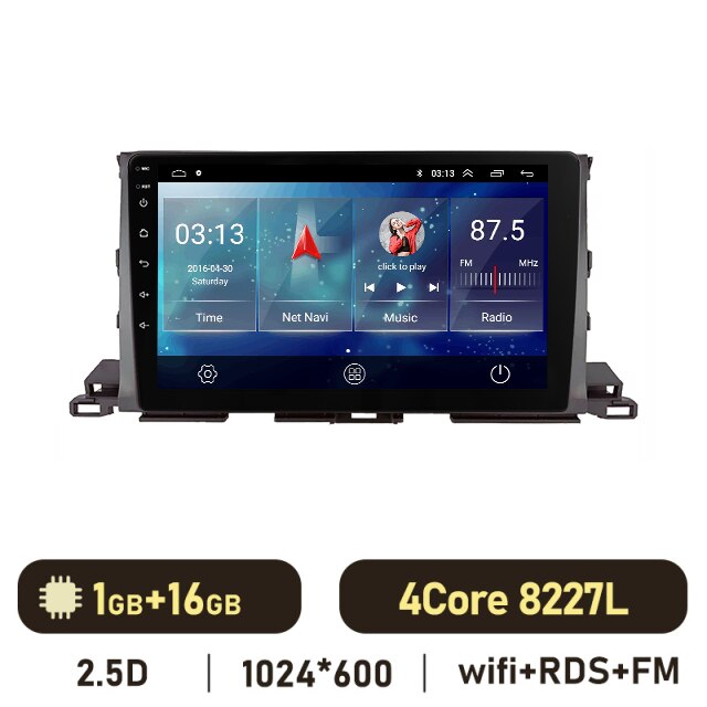 Eunavi 10.1''/12.1'' 2 DIN Android Auto Radio Stereo GPS For Toyota Highlander 2014 2015 2016 2017 2018 Car Multimedia Carplay