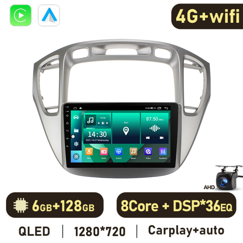 Eunavi 4G 2DIN Android Auto Radio GPS For Toyota Highlander 1 XU20 Kluger 2001-2007 Car Multimedia Video Player Carplay 2 Din