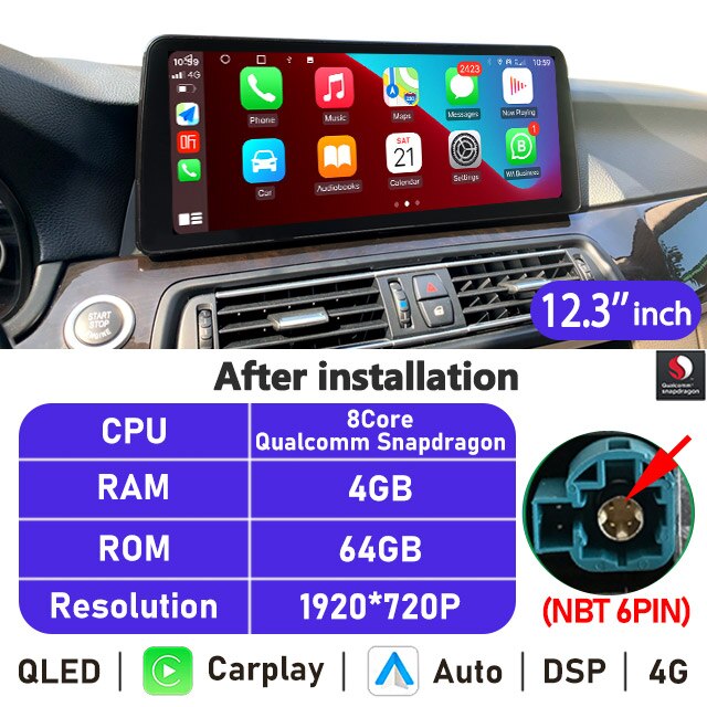 Eunavi 10.25''/12.3'' Android Car Radio GPS For BMW 7 Series F01 F02 2009-2015 CIC NBT Multimedia Player CarPlay Autoradio 4G