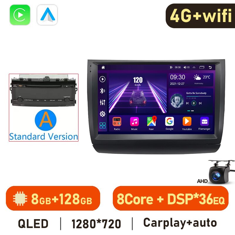 Eunavi 4G 2DIN Android Auto Radio GPS For Toyota Prius 20 2002-2009 Car Multimedia Video Player Carplay 2 Din