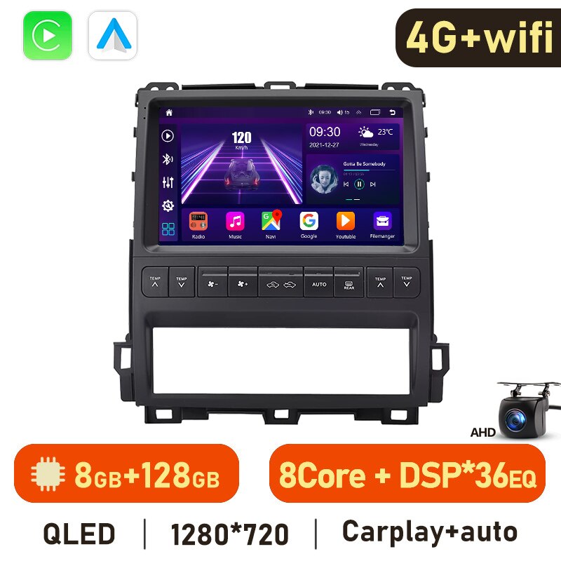 Eunavi Android 11 Car Radio DSP Multimedia Player For LEXUS GX470 2002-2009 Autoradio Video QLED Screen GPS Navigation Carplay