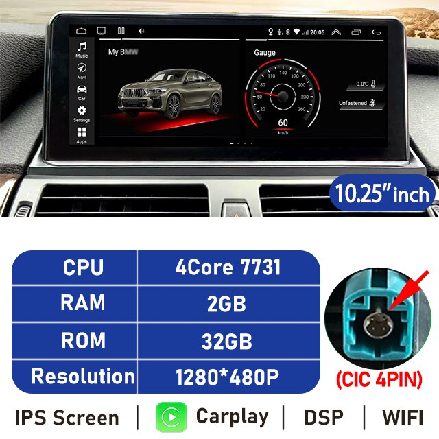 Eunavi 10.25''/12.3'' Android Car Radio GPS For BMW X5 E70 X6 E71 (2007-2013) CCC CIC System Multimedia Stereo CarPlay Autoradio