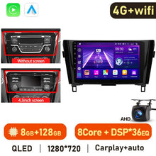 Cargar imagen en el visor de la galería, Eunavi 2 Din Android Auto Car Multimedia Player For Nissan Qashqai J11 X-Trail 3 T32 2013-2017 Auto Radio QLED Screen 4G GPS DVD