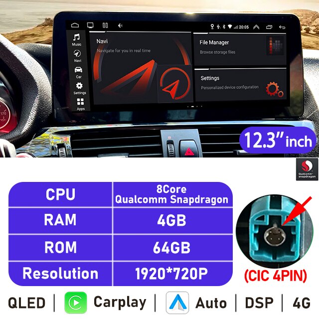 Eunavi 10.25''/12.3'' Android 10 Car Radio Stereo For BMW X3 F25 X4 F26 CIC NBT System Multimedia Video Player CarPlay GPS USB