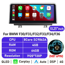 Załaduj zdjęcie do przeglądarki galerii, Eunavi 10.25&#39;&#39;/12.3&#39;&#39; Android Car Radio Stereo For BMW F30 F20 F21 F31 F32 F33 F34 F36 NBT System Multimedia Player CarPlay GPS