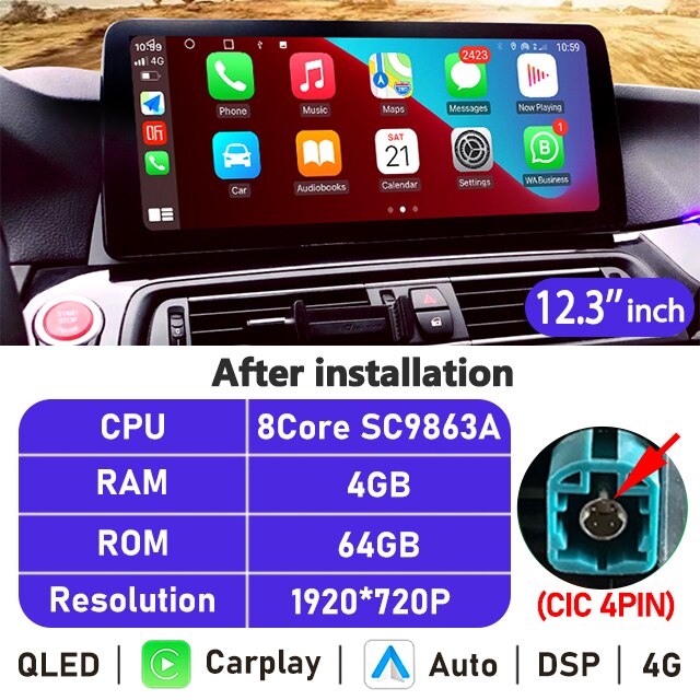 Eunavi 10.25''/12.3'' Android Car Radio Stereo For BMW 5 Series F10 F11 2010-2016 CIC NBT System Multimedia Player CarPlay GPS