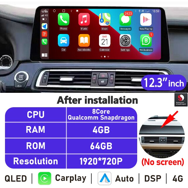 Eunavi 10.25''/12.3'' Android 10 Car Radio Stereo For BMW 3 Series E90 E91 E92 E93 2006-2012 Multimedia Player CarPlay GPS DSP