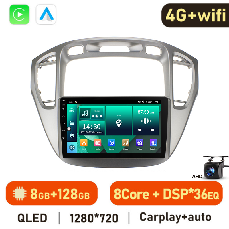 Eunavi 4G 2DIN Android Auto Radio GPS For Toyota Highlander 1 XU20 Kluger 2001-2007 Car Multimedia Video Player Carplay 2 Din