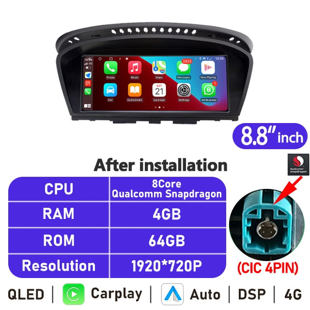 Eunavi 8.8'' IPS Android Car Radio For BMW 5 Series E60 E61 E63 E64 E90 E91 Multimedia Player Stereo CarPlay GPS Navigation 4G