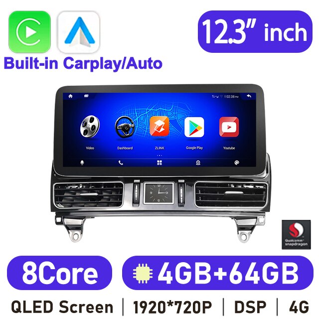 Eunavi 12.3'' Android 10 Car Radio GPS Stereo For Mercedes Benz GLE GLS W166 X166 2015 2016 2017 2018 Multimedia Player Carplay