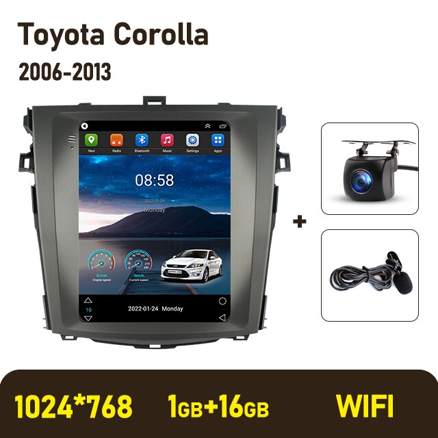 Eunavi Android Car Radio multimedia Player For Toyota Corolla E140/150 2007 - 2013 9.7" Car Stereo GPS Navigation Carplay BT