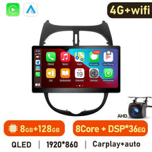 Załaduj zdjęcie do przeglądarki galerii, Eunavi 4G Carplay 2 Din Android Auto Radio For Peugeot 206 206CC 206SW 2000-2008 Car Multimedia Video Player GPS Stereo 2din