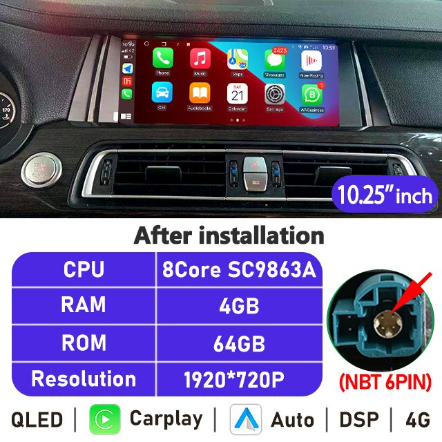 Eunavi 10.25''/12.3'' Android Car Radio GPS For BMW 7 Series F01 F02 2009-2015 CIC NBT Multimedia Player CarPlay Autoradio 4G