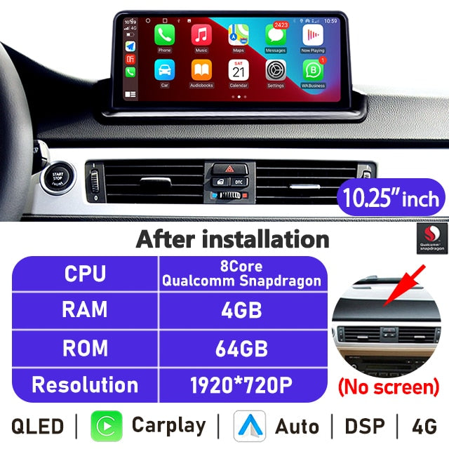 Eunavi 10.25''/12.3'' Android 10 Car Radio Stereo For BMW 3 Series E90 E91 E92 E93 2006-2012 Multimedia Player CarPlay GPS DSP