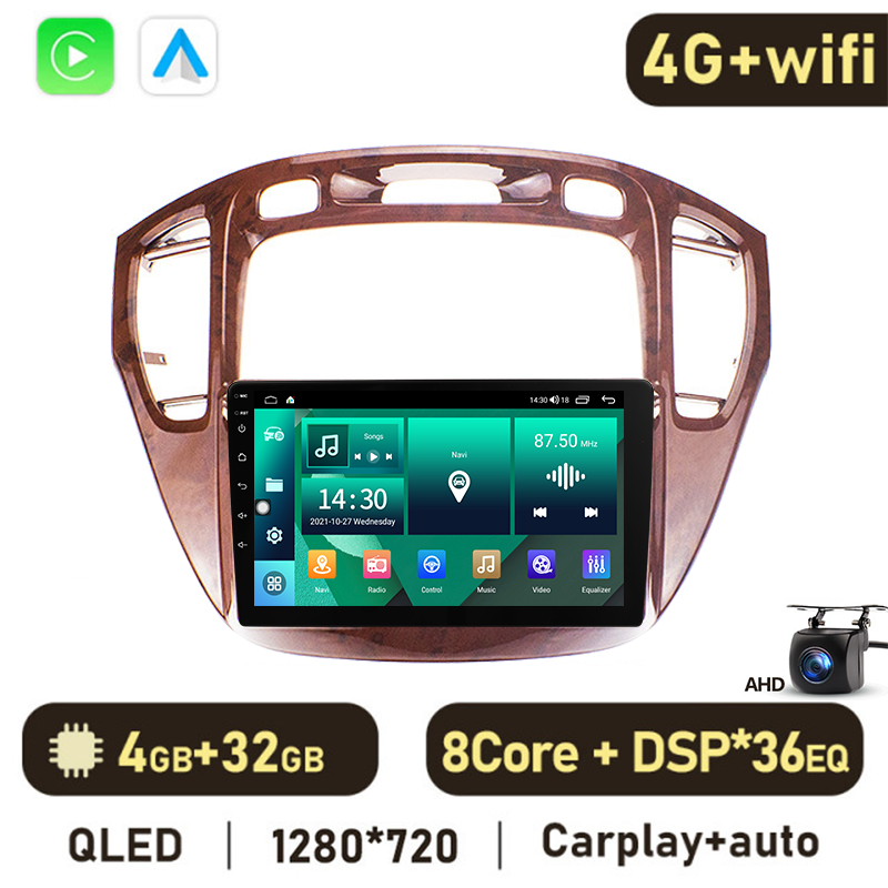 Eunavi 4G 2DIN Android Auto Radio GPS For Toyota Highlander 1 XU20 Kluger 2001-2007 Car Multimedia Video Player Carplay 2 Din