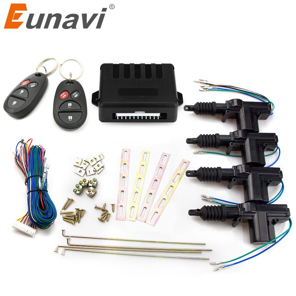 Eunavi Universal Car Power Türschlossantrieb 12V Motor (4er Pack) Auto Fernbedienung Zentralverriegelung Keyless Entry System