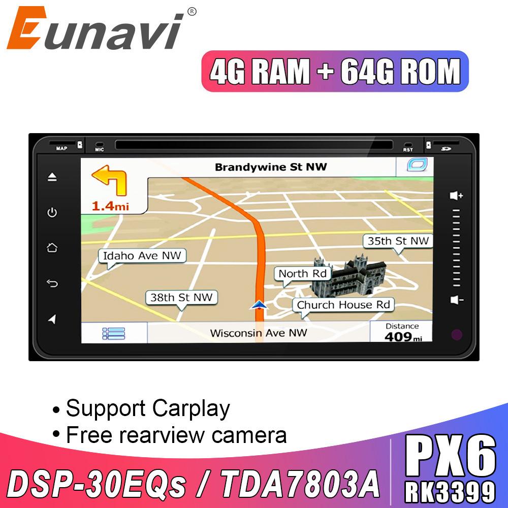 Eunavi 2 Din Android 9 Car Dvd radio GPS For Toyota Hilux Vios Old Camry Rav4 Prado 2003-2008 Multimedia Navigation Headunit