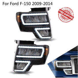 Vland Headlights Assembly For Ford F-150 2009-2014 With Full LED Start up Animation DRL Raptor Front Lamp