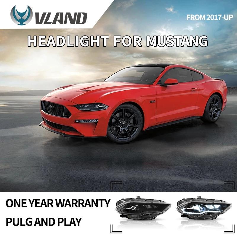 VLAND Full LED Headlights for Mustang  Headlamp Assembly with DRL Sequential Turn Signal factory accessory car led lights2018-UP