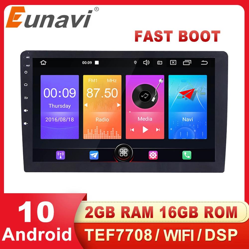 Eunavi 2 Din 10.1'' Android Universal Car Multimedia Player GPS Auto Radio Stereo Audio Video Navigation WIFI USB DSP NO DVD