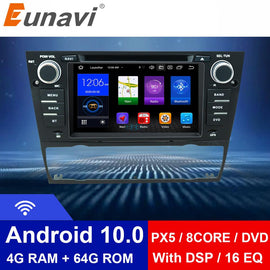 Eunavi 4GB 64GB 8 rdzeń 1 Din Android 10 Radio samochodowe dla BMW E90/E91/E92/E93 serii 3 odtwarzacz multimedialny nawigacja gps stereo DVD