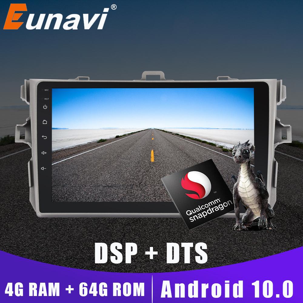 Eunavi Android 10 system car radio multimedia player for Toyota Corolla E140/150 2007-2011 auto radio 4G WIFI GPS navigation